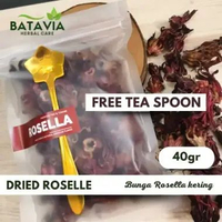 Teh Rosella Merah Kering Murni Premium Hibiscus Tea Teh Rosela Rosella Utuh - 40gr