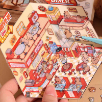 DIY sticker book / Scraping book Capybara design