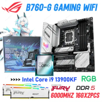 Asus ROG STRIX B760-G GAMING WIFI DDDR5 Motherboard Intel Core i9 13900KF Kingston 32GB Memory i9 13900KF CPU Combo DDR5 RAM
