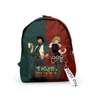 Popular Youthful TIGER &amp; BUNNY School Bags Notebook Backpacks Boys/Girls 3D Print Oxford Waterproof Key Chain Small Travel Bags