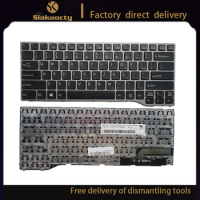 Siakoocty new US Laptop Without backlit keyboard FOR Fujitsu Lifebook T725 T726 silver gray frame English version
