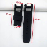 28mm Black Comfortable Silicone Watch Strap Replacement Bracelet for Invicta Subaqua Noma III 50mm watchband Waterproof Belt