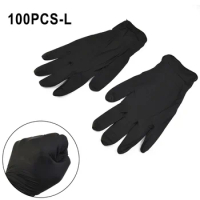 100 Pcs Pure Nitrile Gloves S M L Disposable Household Latex Free Protective Gloves Black For Home Cleaning Food Industry TOOLS