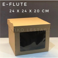 Box Kardus E-Flute Dus Kotak Box Tart Cake Tinggi 18x18x20 20x20x20 22x22x20 24x24x20 26x26x25 28x28