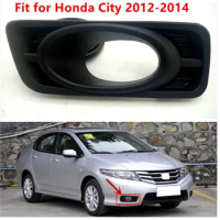 Black ABS Car Front Foglight Frame Replacement for Honda City 2012 2013 2014
