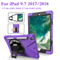 For iPad 9.7 Case 2018 2017 iPad 5th 6th Generation Pencil Cases Tablet Heavy Three Defenses Shockproof Duty PU Silicone Cover