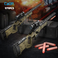 Cada 979Pcs City Police Military Weapon Sniper Rifle Building Blocks WW2 For Assault Rifle Bricks Toys for Kids Gifts