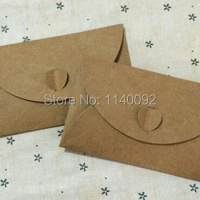free shipping blank 200gsm kraft paper postcard envelope 60x99mm/retro invitation/gift packing box/card packing box/tag 100 pcs