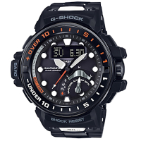 CASIO卡西歐 G-SHOCK 太陽能電波強悍進階領航員雙顯腕錶 黑 GWN-Q1000MC-1A_48mm