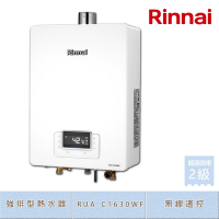 林內牌 RUA-C1630WF(NG1/FE式) 屋內型16L 數位恆溫 浴缸湯量 無線遙控 強制排氣熱水器 天然