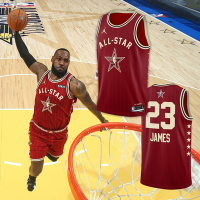 Nike 球衣 Jordan NBA Swingman 男款 紅 黃 LeBron James 全明星賽 FQ7732-603
