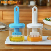 BBQ Brush Cleaner Staniles Steel Silver Oil Brush Silicone Grill Oil Bottle With Brushes Cream Cooking Kitchen Household Tool