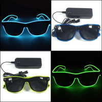Lighting Novelty Gift LED Glasses Bright Light Glasses Festival Party Sunglasses EL Wire Flashing Glasses Glowing Party Supplies