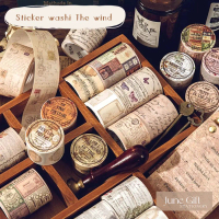 (2 mét) Cuộn masking washi tape The wind phong cách retro trang trí sổ, làm bullet journal