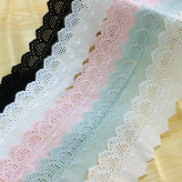 Cotton Peach Heart Hollow Embroidery Lace Trim, DIY Clothing Dress, Sofa Curtain Fabric, Sewing Accessories, 6cm Wide, 1Yard
