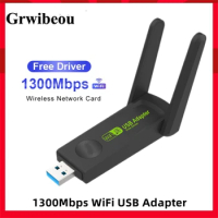 1300Mbps USB 3.0 WiFi Adapter Dual Band 2.4G/5Ghz Wireless WiFi Dongle Antenna USB Ethernet Network Card Receiver For PC Laptop