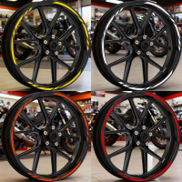 16PCS/1Set Pelekat Rim Motosikal Corak Jalur Perlumbaan yang Menarik untuk Rim Roda 15, 16, 17, 18,