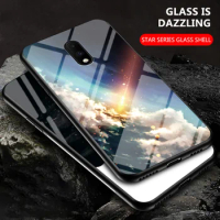 Oneplus 7 GM1901 GM1900 Case Starry Pattern Silicone TPU Bumper Tempered Glass Hard Back Cover Phone Case For Oneplus 7 Oneplus7