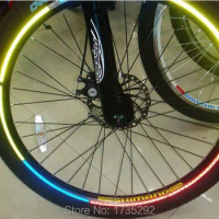 Fluorescent MTB Bike Bicycle Sticker Cycling Wheel Rim Reflective Stickers Decal for Outdoor Sports Accessories 065A