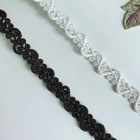 5Yards Black White Curve Lace Trim Fabric Sewing Centipede Braided Ribbon Wedding Craft DIY Clothes Accessories Home Decoration