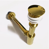 Golden Bathroom Sink Drain Brass Bottle Trap Siphon Filter Pop Up Fixture Stopper Set Black Washbasin Hose Accessory Renovation