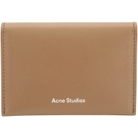 Acne Studios 徽標壓花牛皮對折卡片夾(咖棕色)