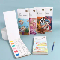With Paint And brushs Puzzle Toy Gouache Graffiti Picture Book Watercolors Coloring Books Watercolor Paper Gouache Picture Book
