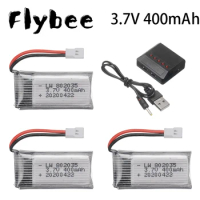 3.7V 400mAh 35C Lipo Battery and Battery charger for X4 H107 H31 KY101 E33C E33 U816A V252 H6C RC Quadcopter Drone Spare Part