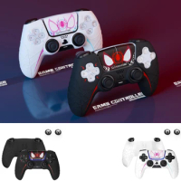 New Spider Web Silicone Skin Cover Gamepad Sticker Soft Case For Sony Dualsense 5 PS5 Controller Thumb Stick Grip Cap Protector