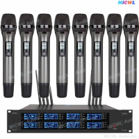 High Quality MXC880 8 Channel Wireless Microphone Conference UHF System With Handheld Gooseneck Headset Meeting Mics Sets