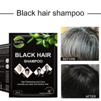 1pc Natural Plant Black Hair Shampoo Hair Dye White Hair Darkening Black Hair Color Dye For Cover Gray White Hair 25ml S5B8