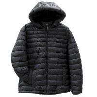 MICHAEL KORS MK方標連帽防潑水绗縫機能保暖外套(黑色)