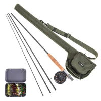 Fly Fishing Rod Reel Bag Lure Set 9ft 2.74m 4/5 5/6 6/7 7/8 Carbon Fiber Fly Rods and Fly Fishing Reel Combo Fishing Tackle Gift