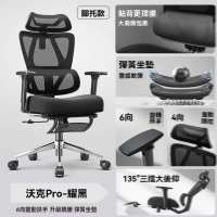 【w永藝旗艦店】6向扶手 彈簧坐墊 腳托款(電競椅 人體工學椅 電腦椅 辦公椅 撐腰椅 靠背椅 預購15天)
