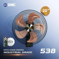 GMC Wallfan 538 – Kipas Angin Komersial 20" Industrial Motor – Seri Besi, 150W, Baling-Baling Besi, 