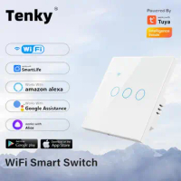 Tuya Smart Switch WiFi Lights Smart Switch Needs Neutral Wire EU 1/2/3/4gane Smart Home Switch Works with Alexa Google Home