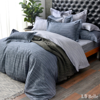 義大利La Belle 現代潮流 雙人純棉防蹣抗菌吸濕排汗兩用被床包組