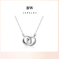 สินค้าขายดี  ขายดี Jewelry สร้อยคอ จี้เงิน สร้อยคอแฟชั่น สร้อยคอทองคำขาว BWX013 สร้อยคอจี้นำโชค