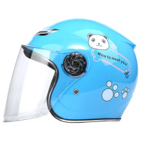 Open Face Motorcycle Helmet Motorcycle Scooter Protector Helmet for Youth and Kids with Sun Visor Flip-up Shield, 5 Colors