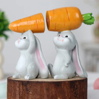 Easter Decorations Creative Cute Bunny Holding Carrot Set Home Party Tabletop Ornaments