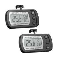 Waterproof Digital Refrigerator Thermometer Max/Min Record Function With Hook Household Merchandise Thermometers