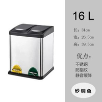 環保分類垃圾桶不鏽鋼腳踏帶蓋酒店大單位收納廚房走廊可商用