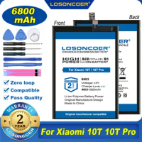 LOSONCOER 6800mAh BM53 Battery For Xiaomi Mi 10T / 10T Pro 5G Battery