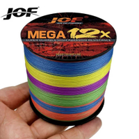 สายตกปลา JOF PE แบบถัก X12 12 เส้น สายถักหลายเส้น สายตกปลา PE แบบถักในทะเลสาบ สายตกปลาญี่ปุ่น สาย PE