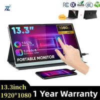 Portable Usb Type-c Monitor Touchscreen 13.3 Inch Touch Monitor Fhd Ips 10-point Touch Usb C Travel Monitor For Laptop