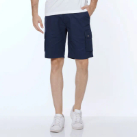【NAUTICA】男裝雙口袋休閒短褲(深藍)