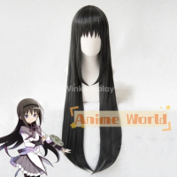 Puella Magi Madoka Magica Akemi Homura Black Cosplay Wig Halloween Synthetic Hair Heat