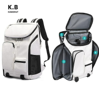 KABOHUT 韓國時尚旅行後背包 17.3英寸筆電背包 健身運動背包 羽毛球球拍包 防水大容量 大學生書包 帶鞋倉