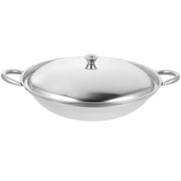 Stainless Steel Pot Korean Cooking Pan Non Stick Frying Wok Fried Steak Pot With Lid Kitchen Cookware