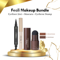 FEALI Paket Bundle [3 PCS] Make Up On Point Best Seller - (Eyebrow Powder, Eyeliner Stamp 2in1 Small